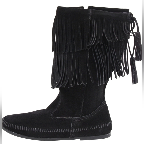 Calf Hi 2-Layer Fringe Boot by Minnetonka - Picture 3 of 3